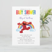 Invitation Sesame Street - Baby shower Elmo Rainbow (Debout devant)