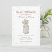 Invitation Sesame Street Baby shower Oscar Confetti (Debout devant)