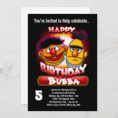 Invitation Sesame Street | Bert & Ernie Thème Anniversaire -  (Devant / Derrière)