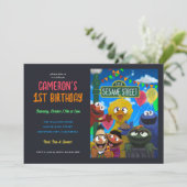 Invitation Sesame Street Caractère Anniversaire Illustration (Debout devant)
