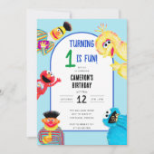 Invitation Sesame Street Caractères Première fête d'anniversa (Devant)