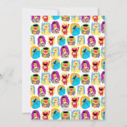 Invitation Sesame Street Caractères Première fête d'anniversa (Dos)