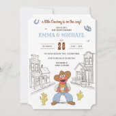 Invitation Sesame Street Cowboy Elmo Baby Shower (Devant)