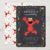 Invitation Sesame Street Elmo | Anniversaire de Crayon (Devant / Derrière)