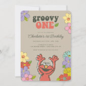 Invitation Sesame Street Elmo | Anniversaire floral Super (Devant)