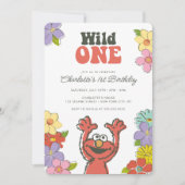 Invitation Sesame Street Elmo | Anniversaire floral Wild One (Devant)