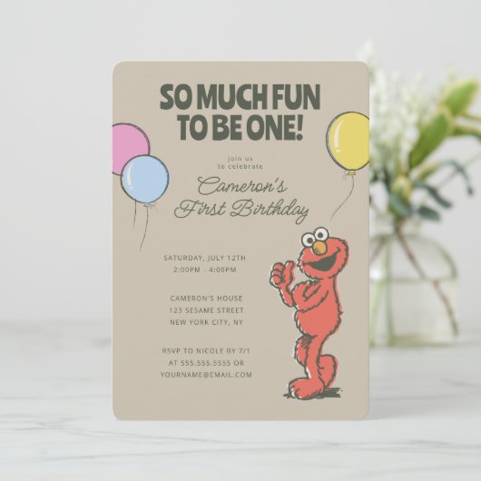 Invitation Sesame Street Elmo tellement amusant d'être un ann (Debout devant)