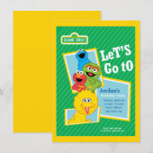Invitation Sesame Street Pals Anniversaire (Devant / Derrière)
