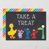Invitation Sesame Street Pals Chalkboard Arc-en-ciel Annivers (Devant / Derrière)