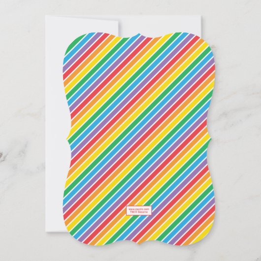 Invitation Sesame Street Pals Chalkboard Photo 1er anniversai (Dos)