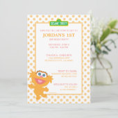 Invitation Sesame street Zoe Baby Birthday (Debout devant)