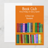 Invitation Session de livre de groupe de Bookclub (Devant / Derrière)