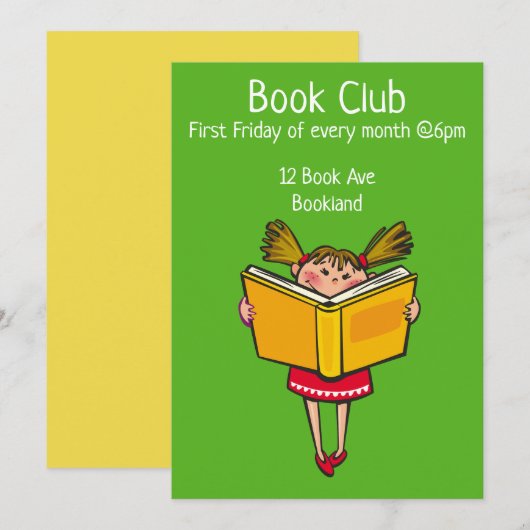 Invitation Session du livre du groupe Bookclub (Devant / Derrière)