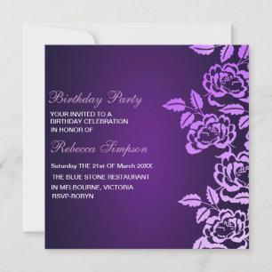 Invitation S'est levée l'invitation d'anniversaire de fleur