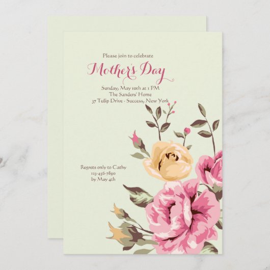 Invitation S'est levée l'invitation Romance (Devant / Derrière)