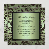 Invitation S'est levée l'invitation verte et noire (Devant / Derrière)