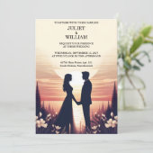 Invitation Set Night Sunset Stars Moon Cloud Twilight Mariage (Debout devant)