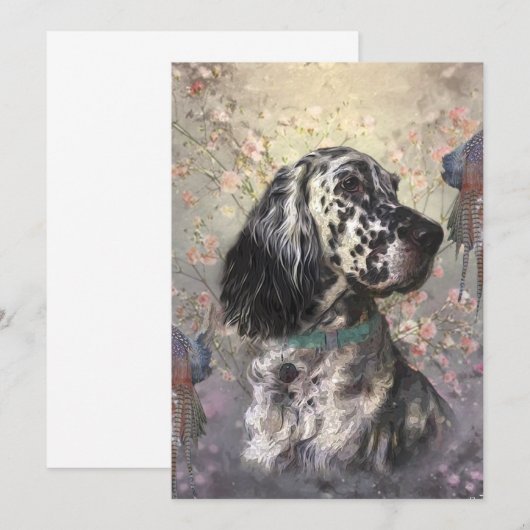 Invitation Setter anglais (Devant / Derrière)