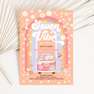 Invitation SEVEN est une ambiance Van Hippie Groovy 7ème Anni