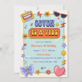 Invitation Seven est une Vibe Super Hippie 7e fête d'annivers (Devant)