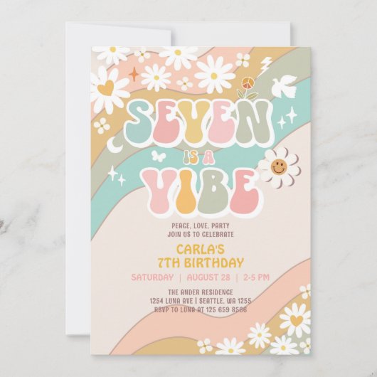 Invitation Seven est une Vibe Super Retro 7e anniversaire (Devant)