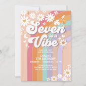 Invitation SEVEN est Vibe Daisy Rainbow Hippie 7e anniversair (Devant)
