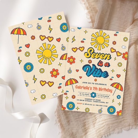Invitation Seven est Vibe Super Retro Daisy 7e anniversaire