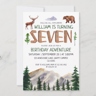 Invitation Seven Explorer Boy Birthday 