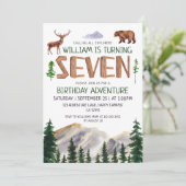 Invitation Seven Explorer Boy Birthday (Debout devant)