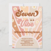 Invitation Seven Is A Vibe Boho Sunshine 7e fête d'anniversai (Devant)