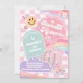 Invitation Seventh Heaven Cloud Rainbow Disco 7th Birthday (Devant)