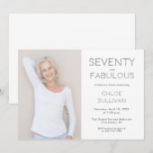 Invitation Seventy and Fabulous Photo 70th Birthday Party (Devant / Derrière)