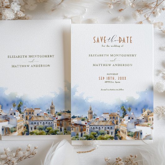 Invitation Séville romantique Espagne Destination Enregistrer