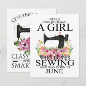Invitation Sewing (homonymie) | Who Loves Sewing And Was Born (Devant / Derrière)