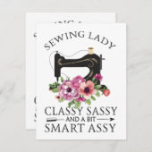 Invitation Sewing Lady Class Sassy And A Bit Smart Assy (Devant / Derrière)