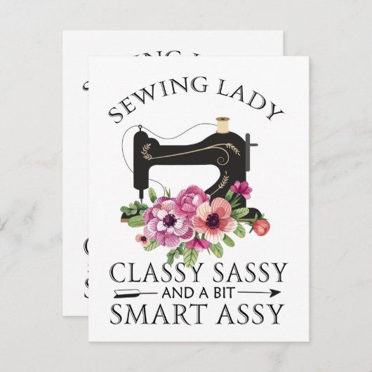 Invitation Sewing Lady Class Sassy And A Bit Smart Assy (Devant / Derrière)