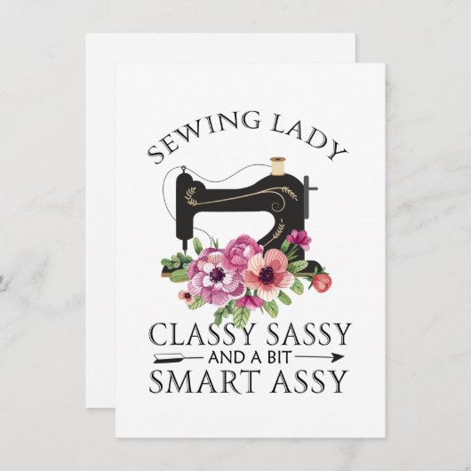 Invitation Sewing Lady Class Sassy And A Bit Smart Assy (Devant / Derrière)