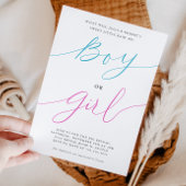 Invitation Sexe Reveal Party Boy or Girl Simple Script