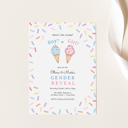 Invitation Sexe Revela Party Icecream Scoop