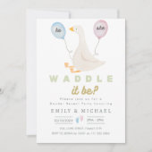 Invitation Sexe Révéler Bébé Grossesse Waddle It Be Goose (Devant)