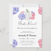 Invitation Sexe Révéler Citrouille blanc et fleurs (Devant)