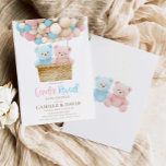 Invitation Sexe Révéler l'ours chaud ballon à air chaud<br><div class="desc">Célébrez l'arrivée prochaine de votre précieux petit baby shower avec un ours en peluche révélateur par sexe! Conçu avec des illustrations d'ours en peluche bleu et rose aquarelle. Objets correspondants dans notre magasin Cava Party Designs.</div>