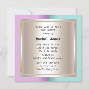 Invitation Sexe Révéler Pink Blue Cream Baby shower Party