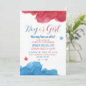 Invitation Sexe Révéler rose et bleu fête (Debout devant)