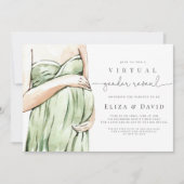 Invitation  Sexe Virtuel Sage Vert Boho Lui Ou Elle (Devant)