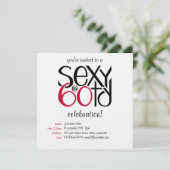 Invitation sexy à 60 ans rouge (Debout devant)