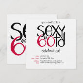 Invitation sexy à 60 ans rouge (Devant / Derrière)
