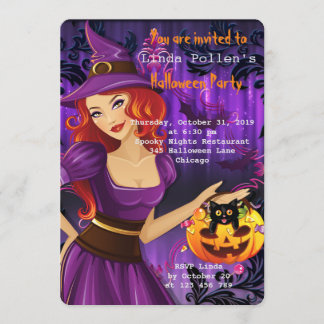 Invitation Sexy Halloween sorcière