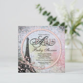 Invitation Shab Chic Paris Baby Shower (Debout devant)