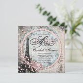 Invitation Shab Chic Paris Enterrement de Vie de Jeune Fille (Debout devant)